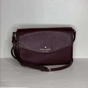 Kate Spade Sadie Envelope Merlot Saffiano Leather Crossbody